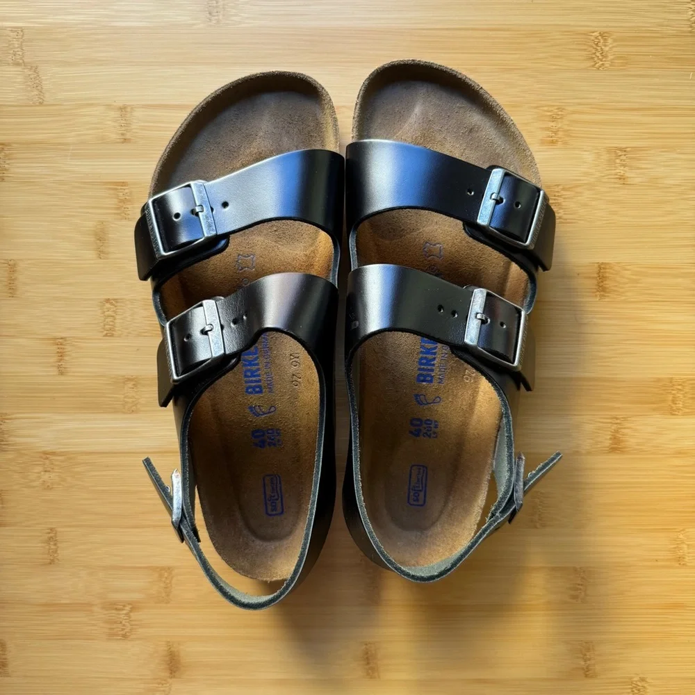 BIRKENSTOCK Milano Black Amalfi Soft Footbed - Picture 4 of 5